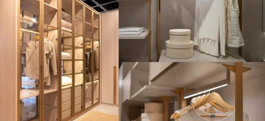 Um closet bem iluminado dá a sensação de leveza e praticidade.